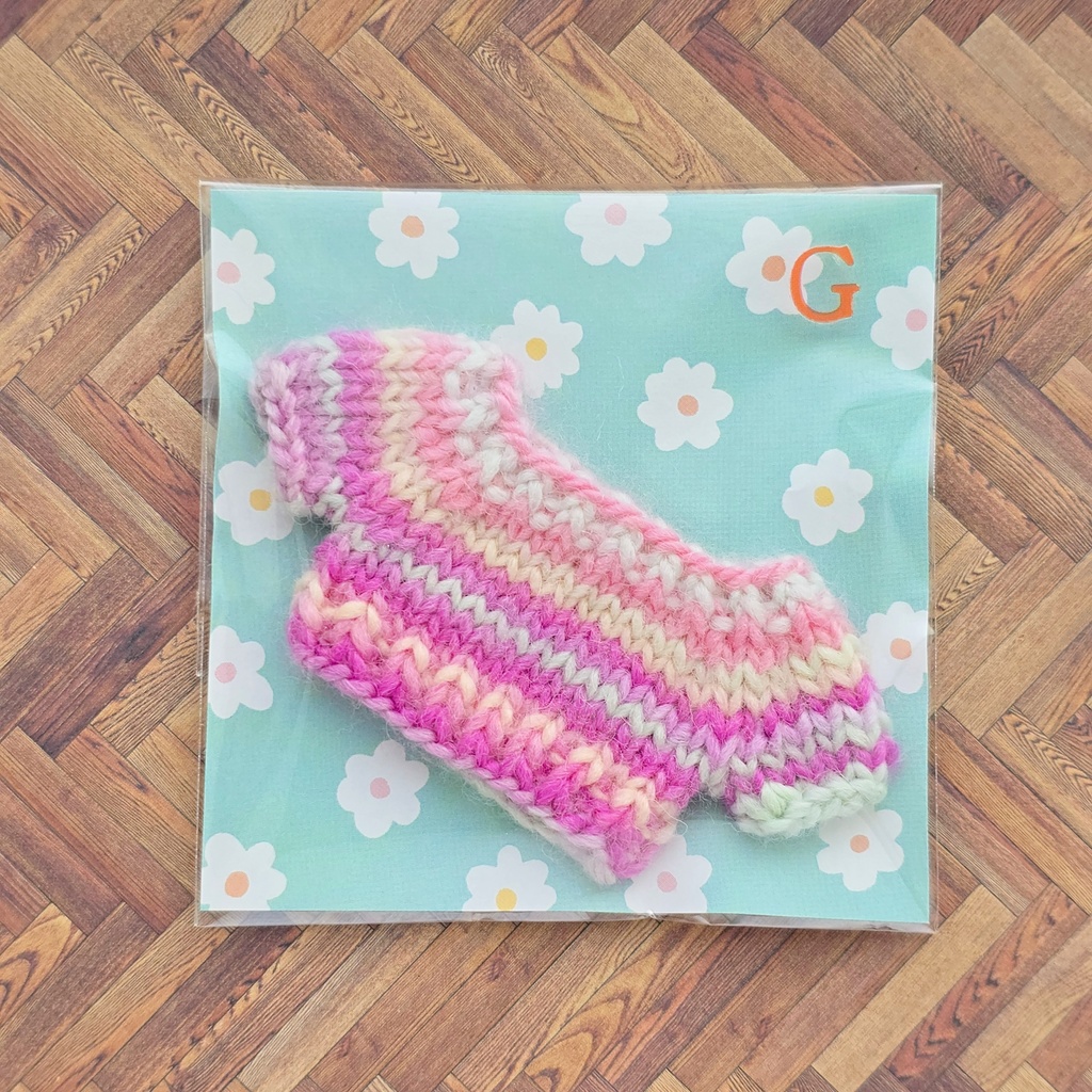 カラフル ぬい セーター ピンク系(10~11cmぬ