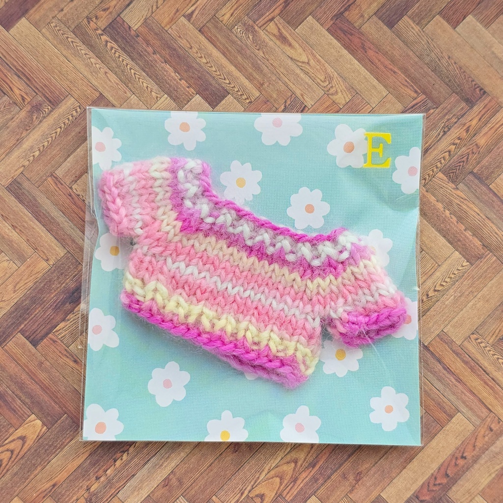 カラフル ぬい セーター ピンク系(10~11cmぬ