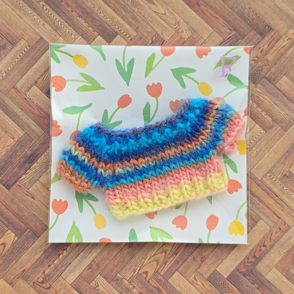 カラフル ぬい セーター ブルー系(10~11cmぬい用)