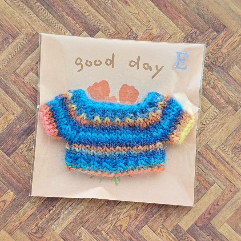 カラフル ぬい セーター ブルー系(10~11cmぬい用)