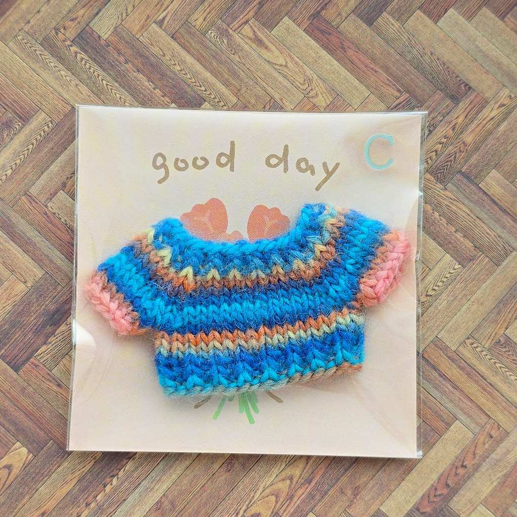 カラフル ぬい セーター ブルー系(10~11cmぬい用)