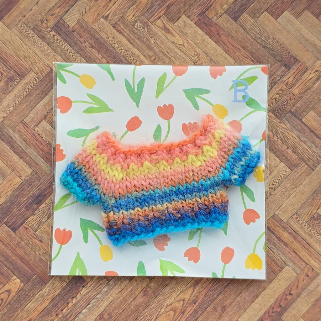 カラフル ぬい セーター ブルー系(10~11cmぬい用)