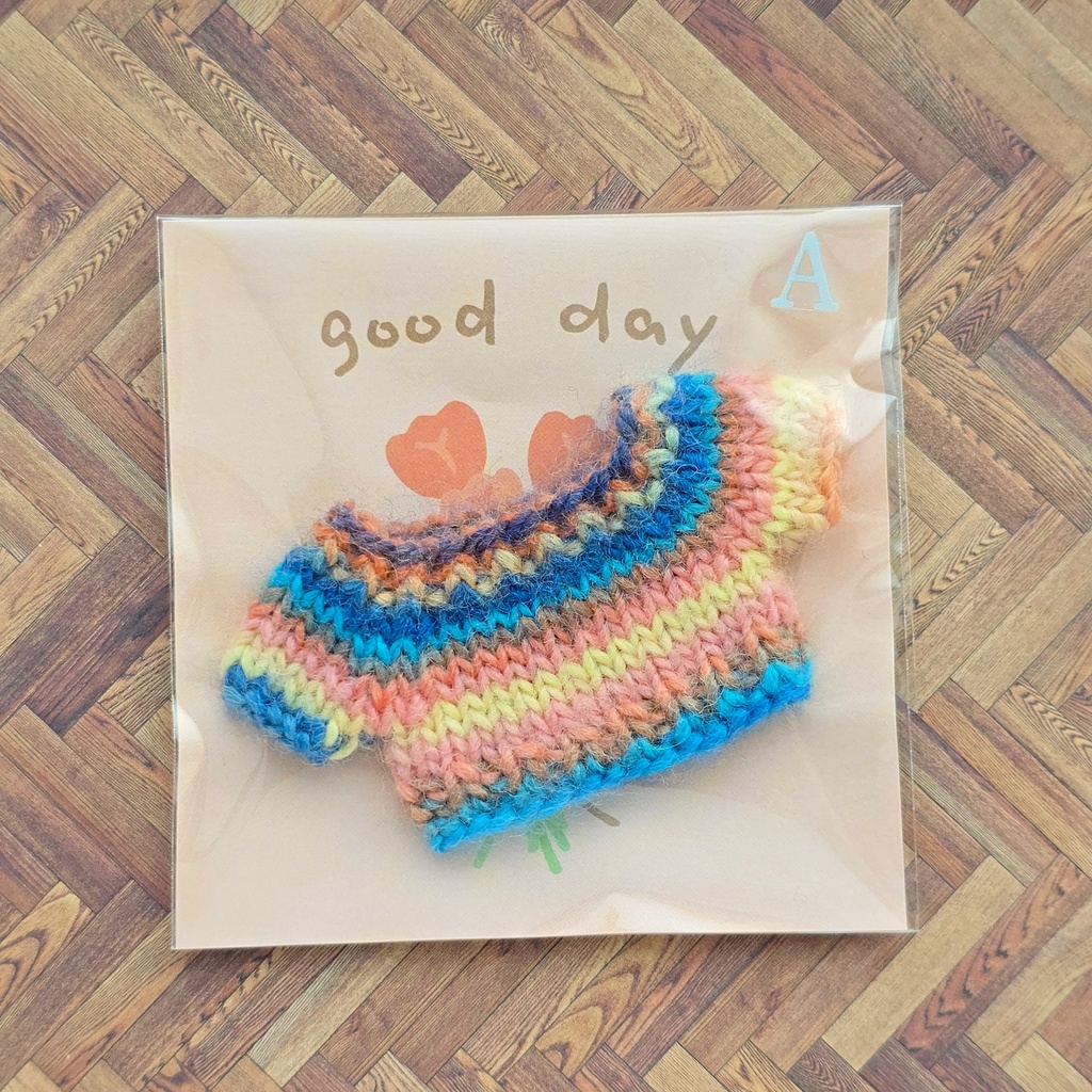 カラフル ぬい セーター ブルー系(10~11cmぬい用)