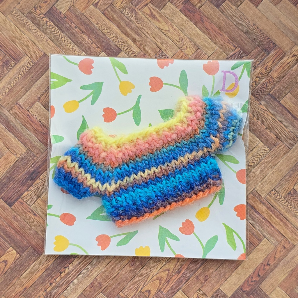 カラフル ぬい セーター ブルー系(10~11cmぬい用)