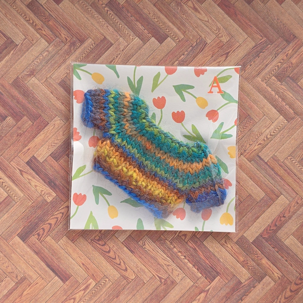 カラフル ぬい セーター グリーン(10~11cmぬい用)