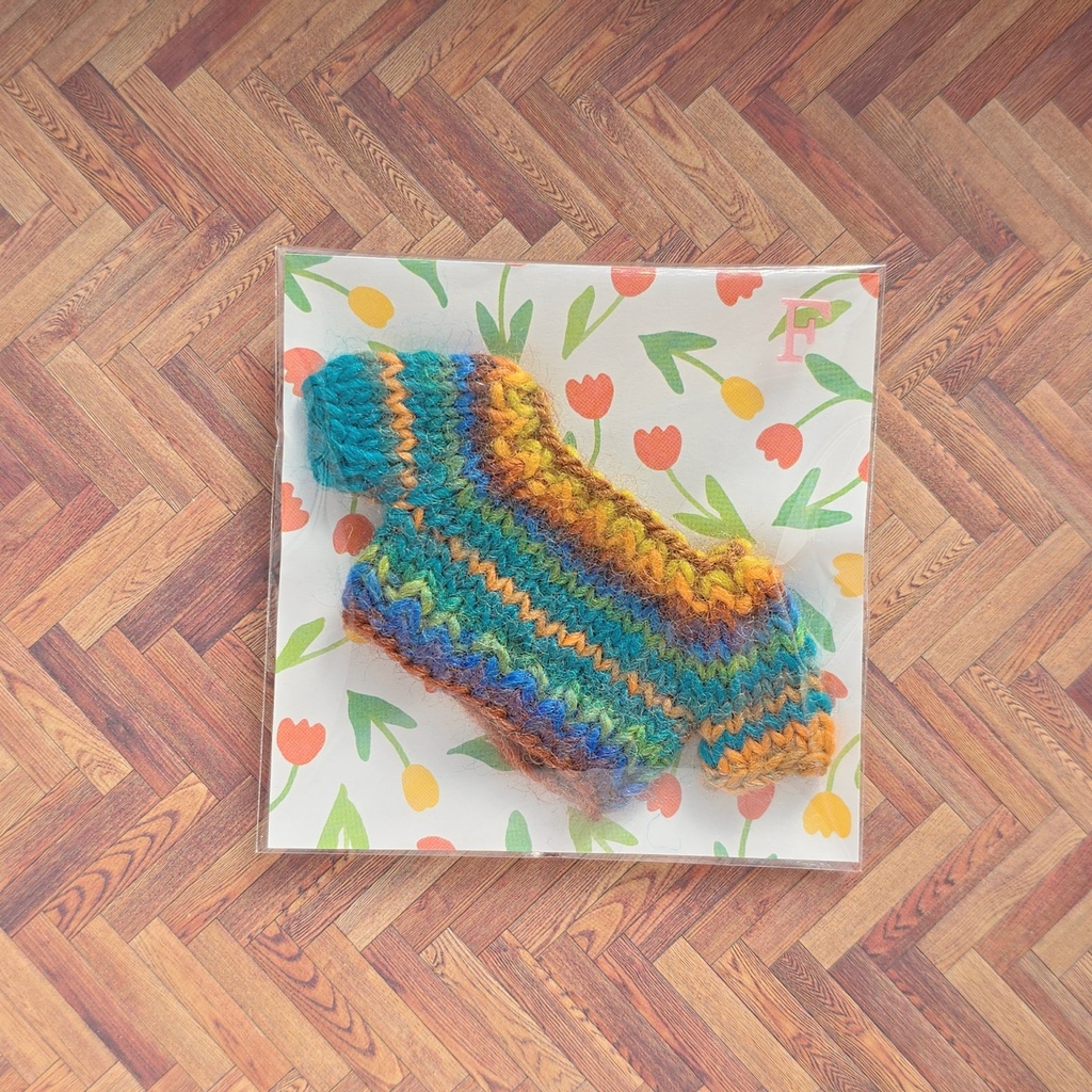 カラフル ぬい セーター グリーン(10~11cmぬい用)