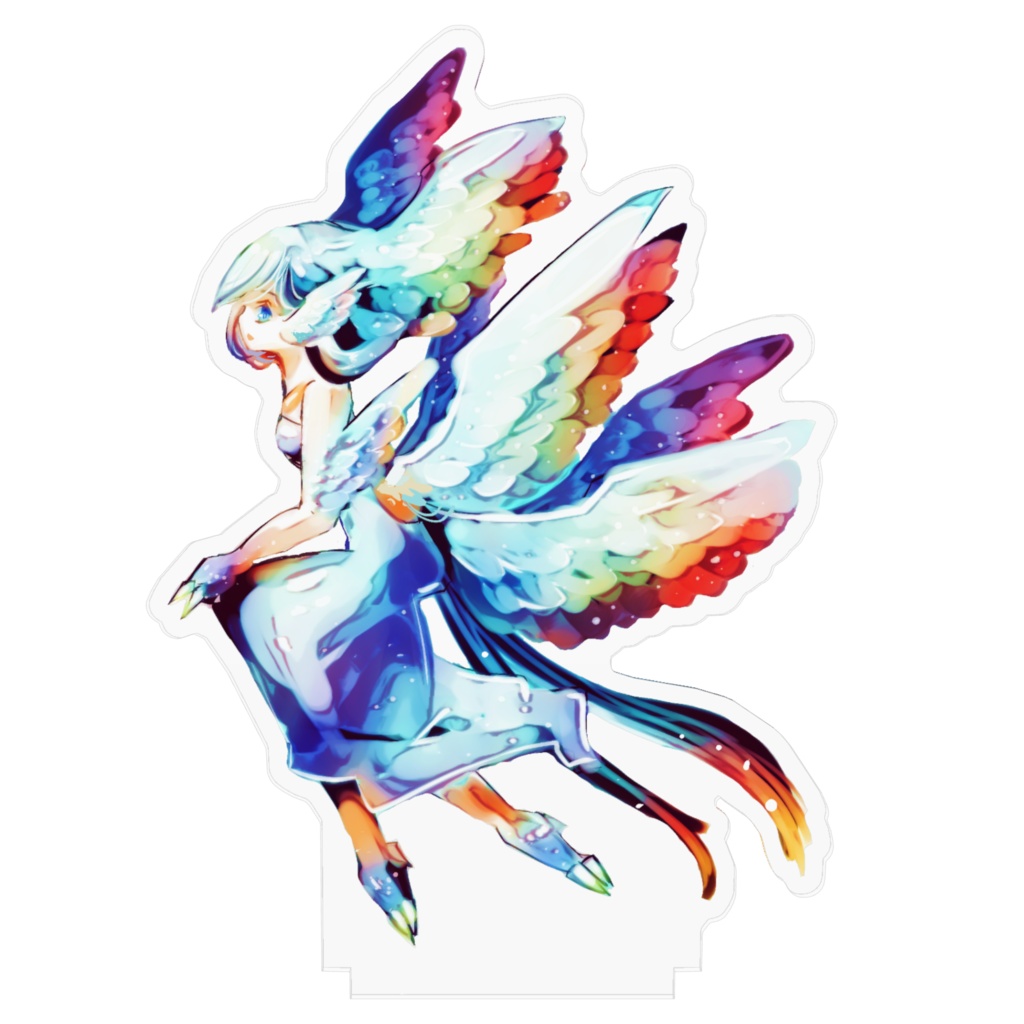 【虹色鳥】天使鳥 アクリルフィギュア