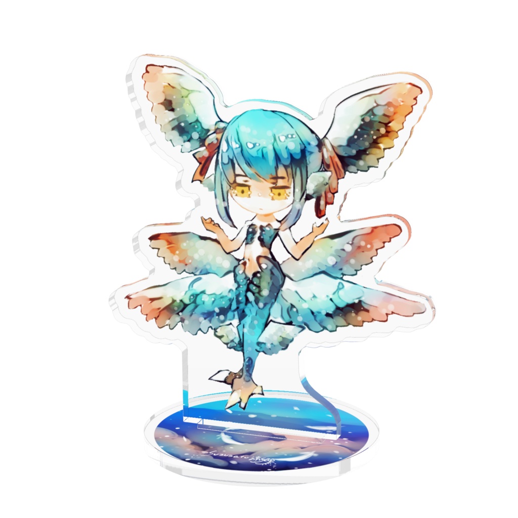 【虹色鳥】天使鳥　ツインテール　アクリルフィギュア