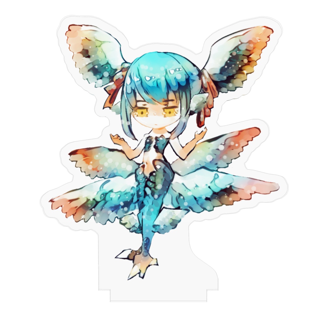 【虹色鳥】天使鳥 ツインテール アクリルフィギュア