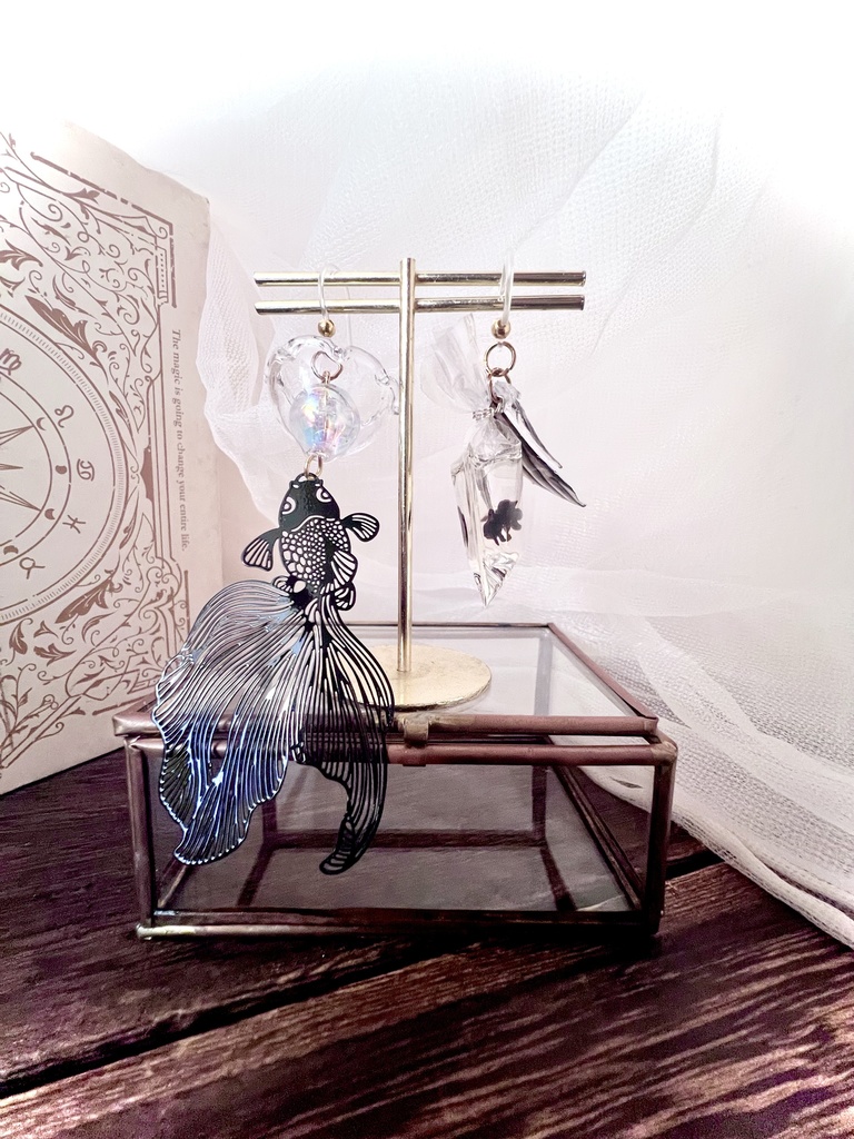 きんぎょ姫 浴衣におすすめ 涼しげなデザイン ※イヤリング/ピアス変更歓迎🆗