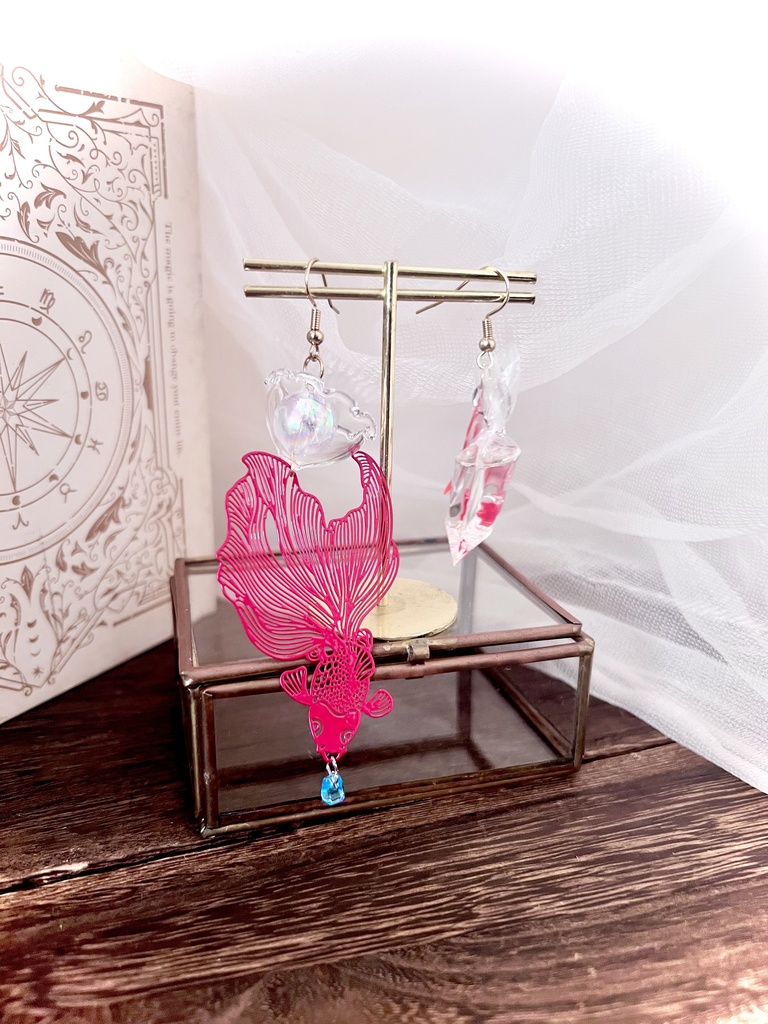 きんぎょ姫 浴衣におすすめ 涼しげなデザイン ※イヤリング/ピアス変更歓迎🆗