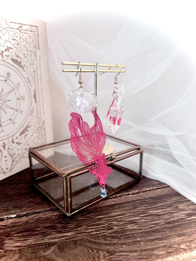 きんぎょ姫 浴衣におすすめ 涼しげなデザイン ※イヤリング/ピアス変更歓迎🆗