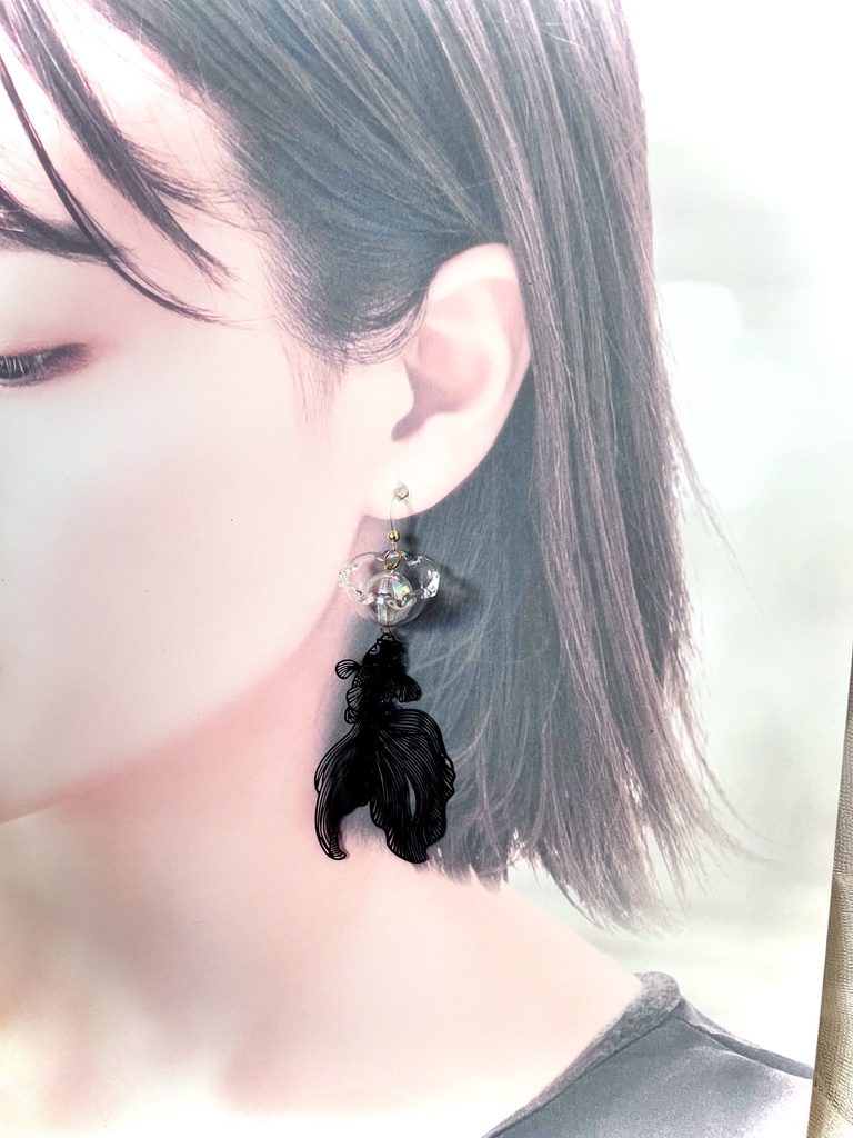 きんぎょ姫 浴衣におすすめ 涼しげなデザイン ※イヤリング/ピアス変更歓迎🆗