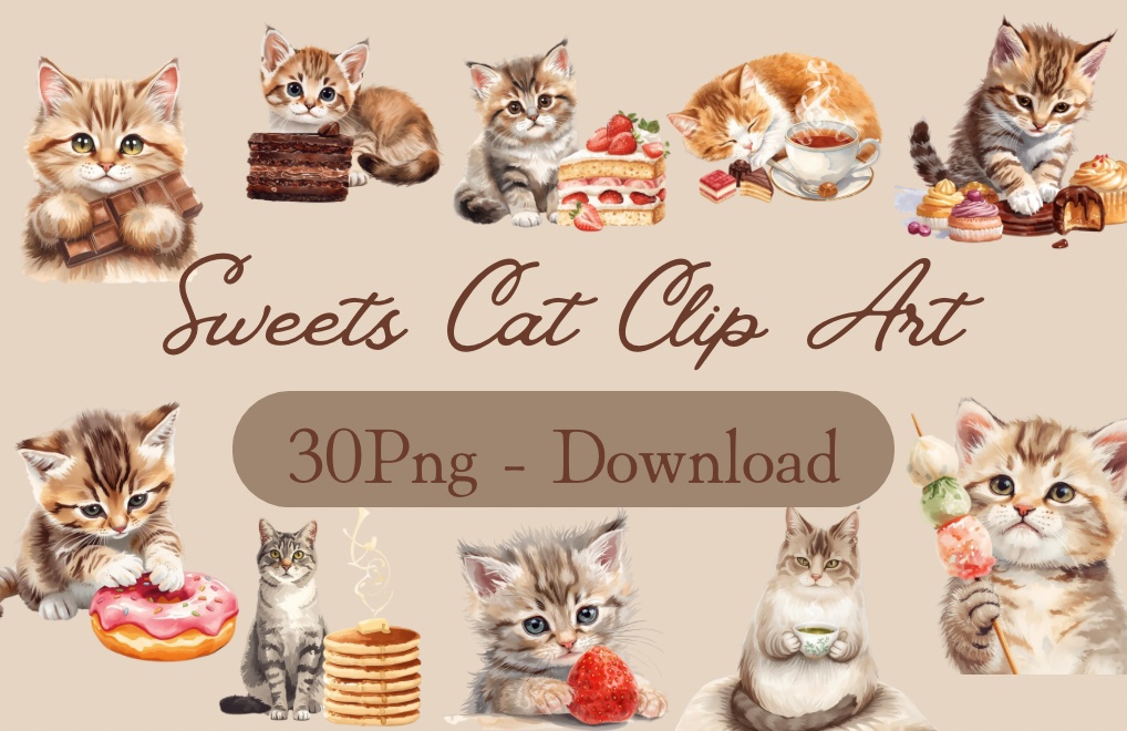 Sweets Cat Clip Art
