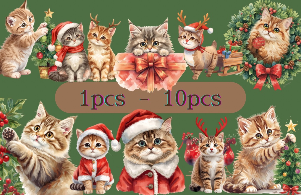 Xmas Cat Clip Art