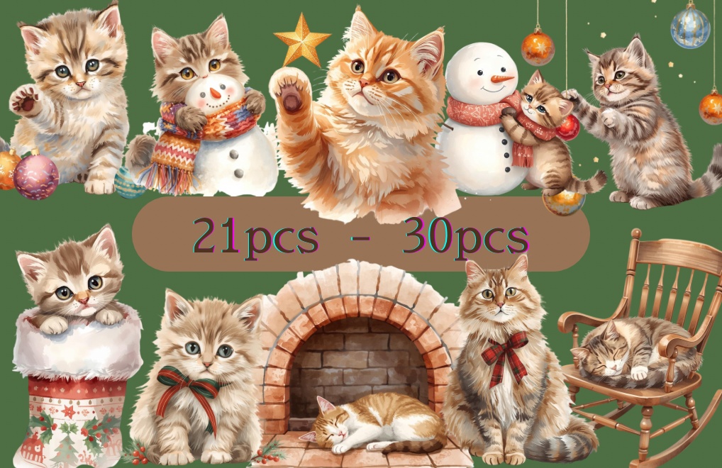 Xmas Cat Clip Art