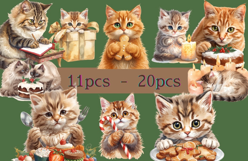 Xmas Cat Clip Art