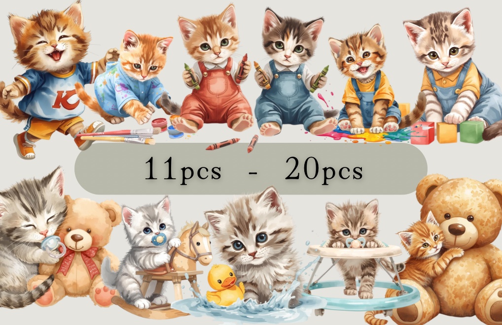 Baby&Kids Cat Clip Art