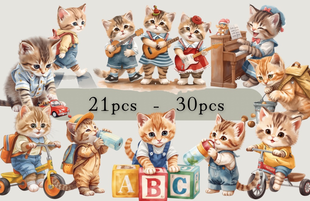 Baby&Kids Cat Clip Art