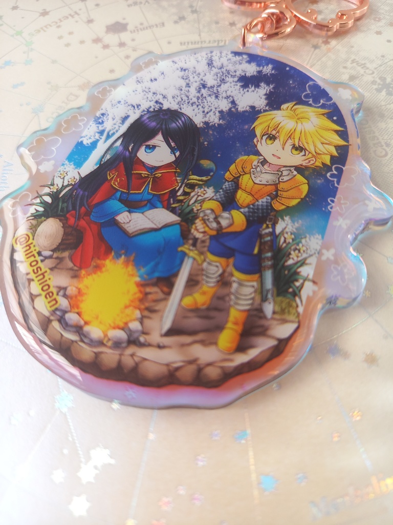 ヴィネット風オル&スト両面アクキー