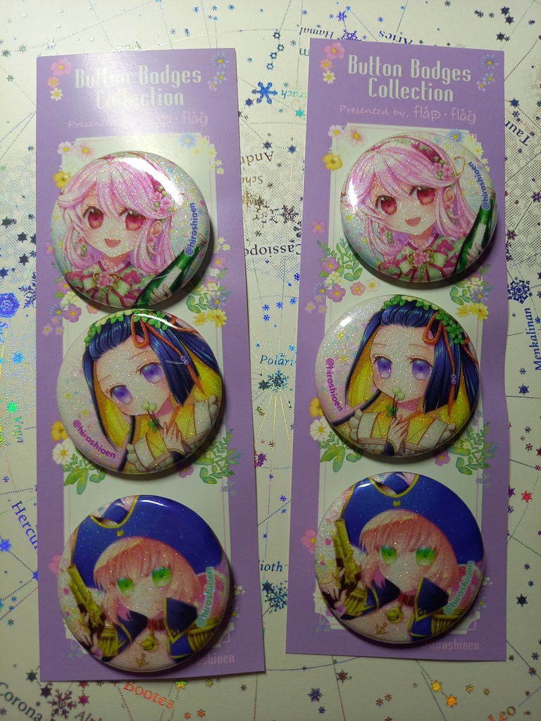 【オリジナル】ラメ入り缶バッジセット