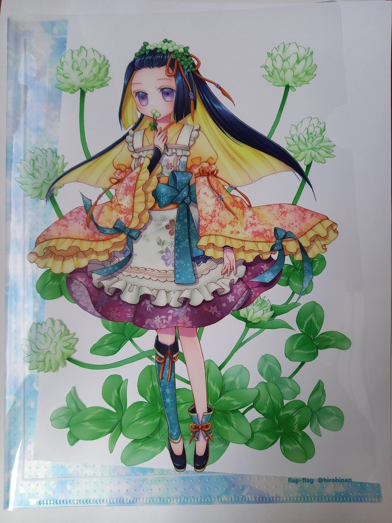 【オリジナル】白詰草と女の子 A4クリアファイル