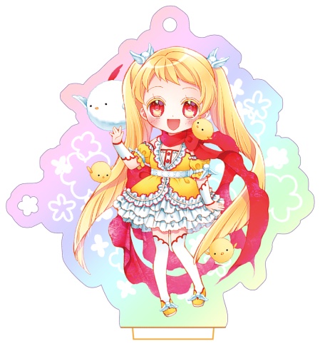 【鳥と女の子】台座付オーロラアクリルキーホルダー