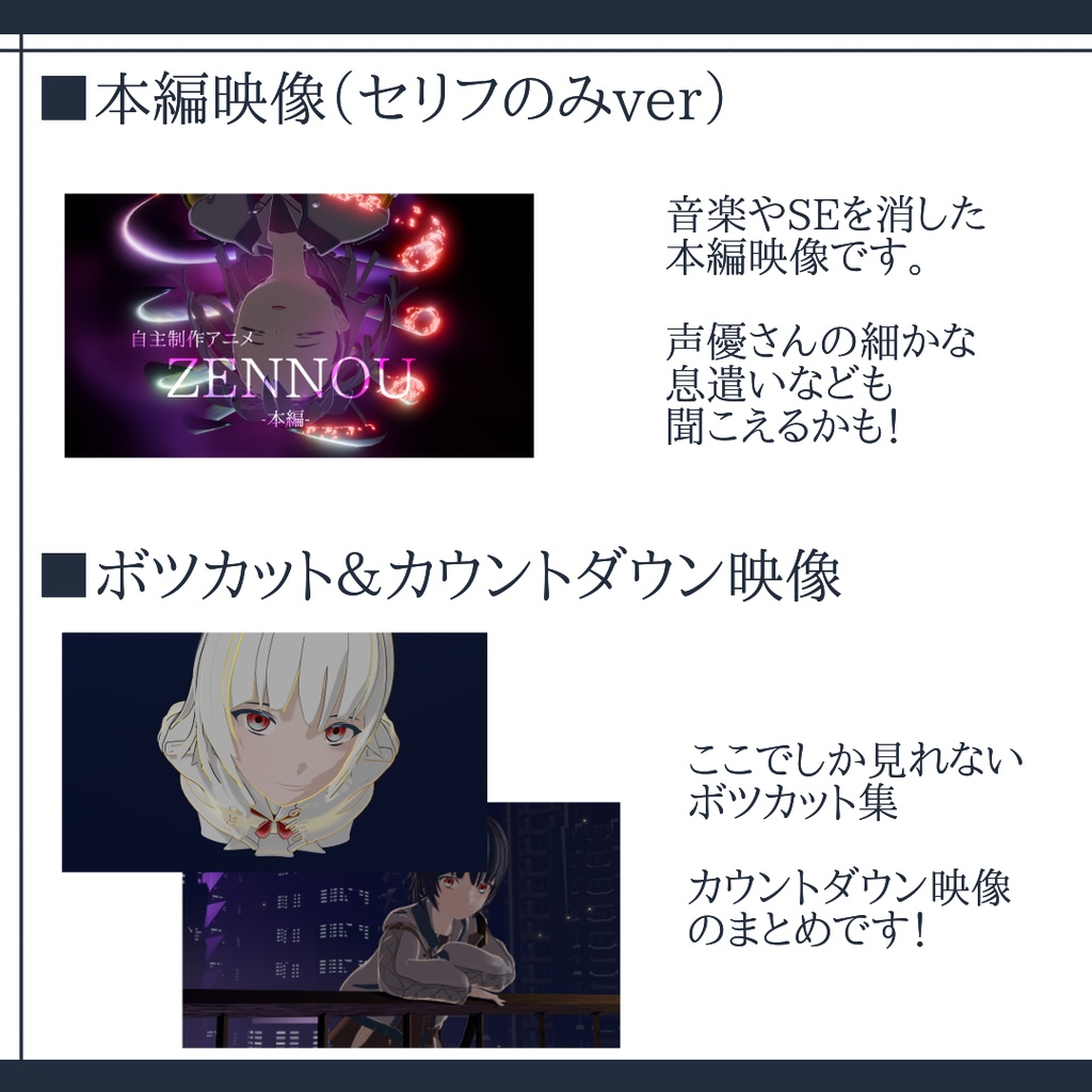 自主制作アニメ「ZENNOU」公式設定資料集&特典映像