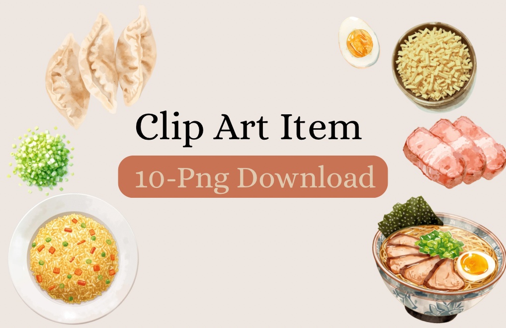 ほっこり水彩ラーメン素材｜SNS・POPに使えるクリップアート10種