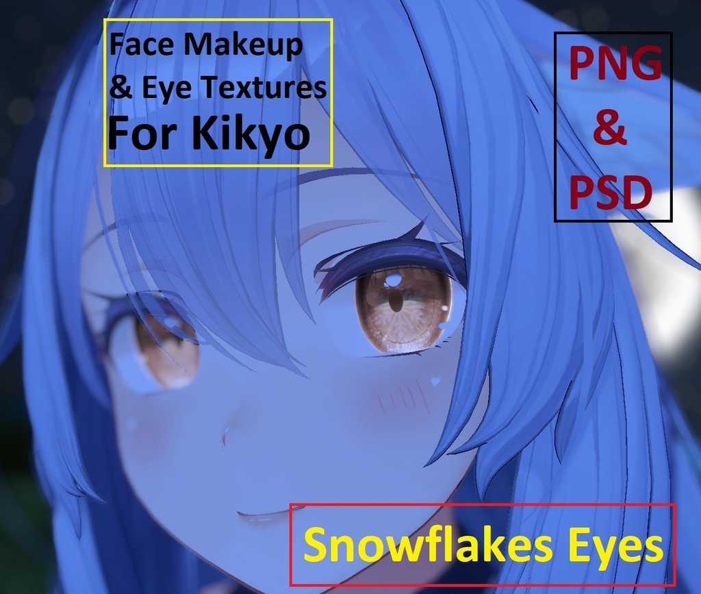 【桔梗用】Face Makeup & Snowflakes Eyes (For Christmas!)