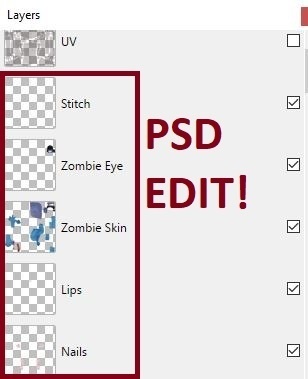 『トラスとウェッジ』Zombie Texture for Tolass