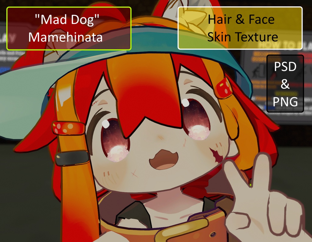 [まめひなた] Eyes, Face & Hair Texture for Mamehinata [Mad Dog]