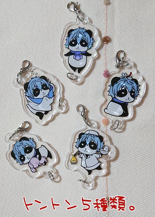 パンダのカンカン&トントン連結アクリルチャーム