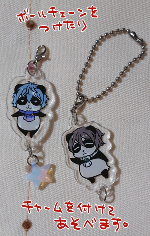 パンダのカンカン&トントン連結アクリルチャーム