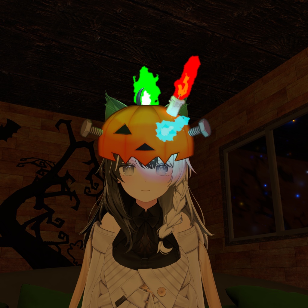 【無料有り】燃えてる!?パンプキンキャップ【VRChat】