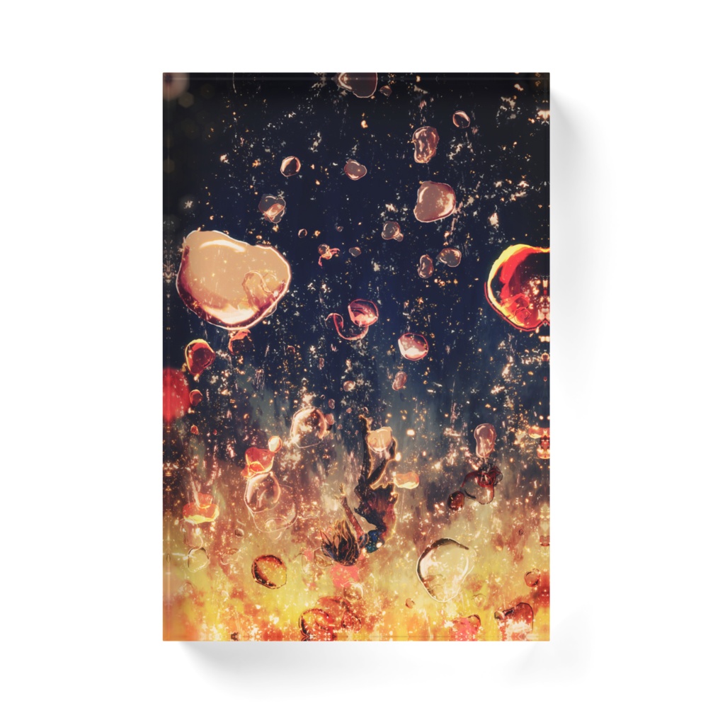 沈み咲くアクリルブロック