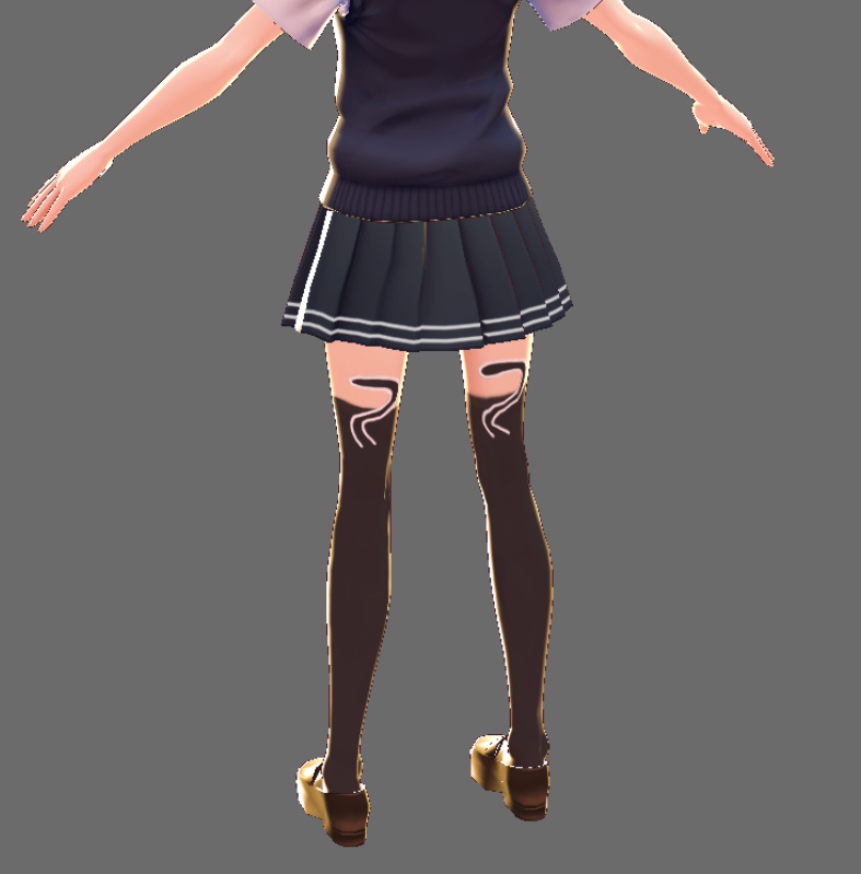 【(無料版有)モデル改変用テクスチャ】猫ニーハイ