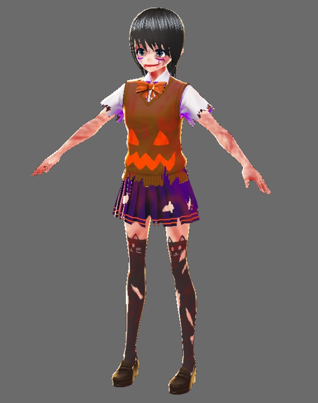 【(無料版有)モデル改変用テクスチャ】ハロウィンテクスチャパック