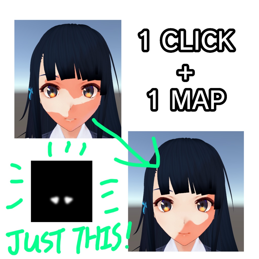 lilEasyFace【lilToon拡張】 liltoon Custom Anime Face Shader アニメ調顔シェーダー【Unity / Warudo向け】
