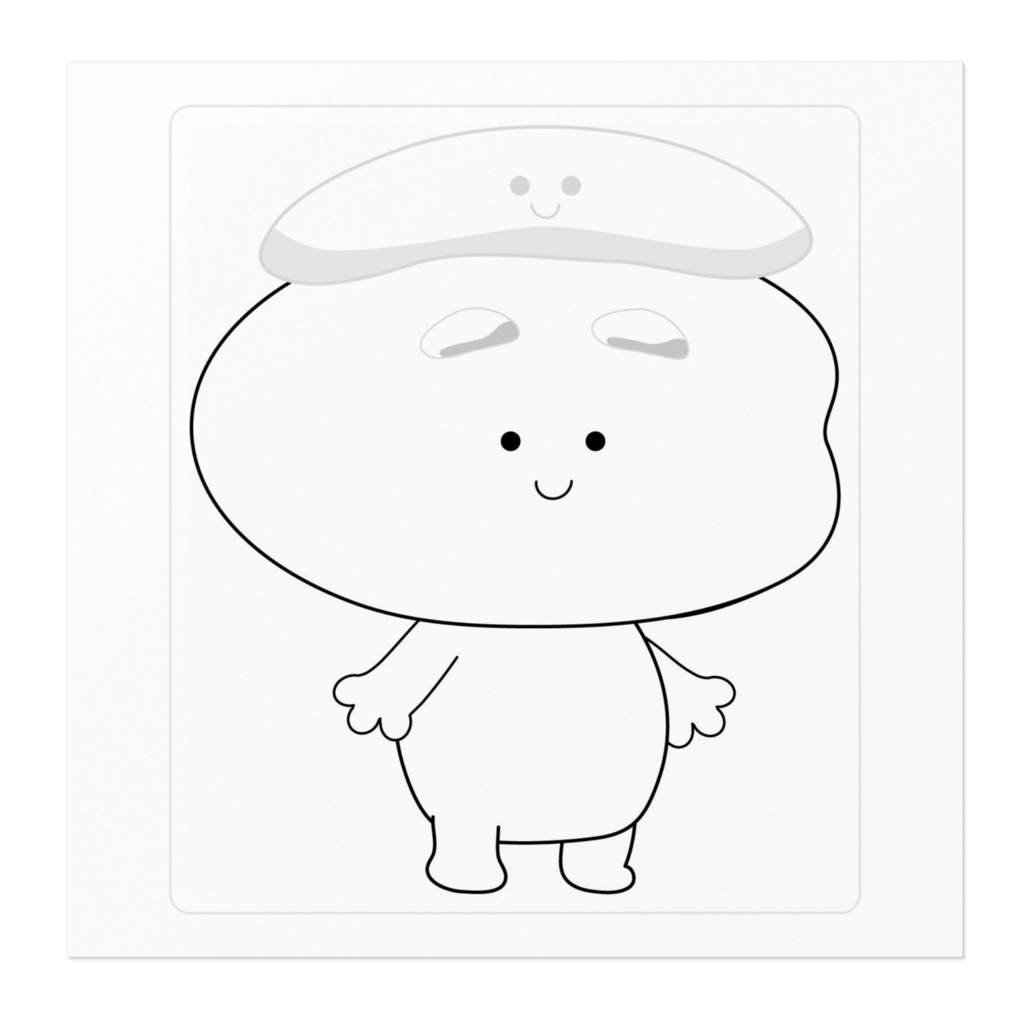 おもちさんステッカー001 - 100 x 100 (mm)