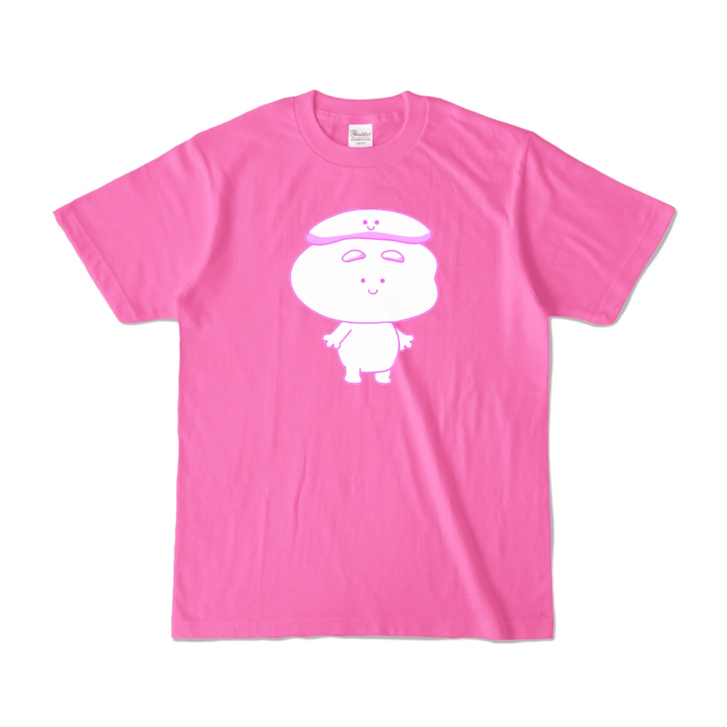 おもちさんカラーTシャツ - ピンク (濃色)001