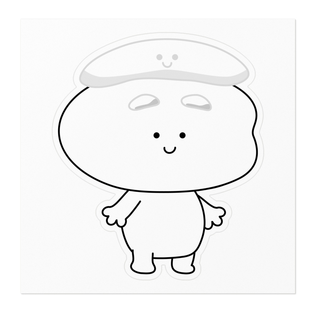 おもちさんステッカー001 - 100 x 100 (mm)