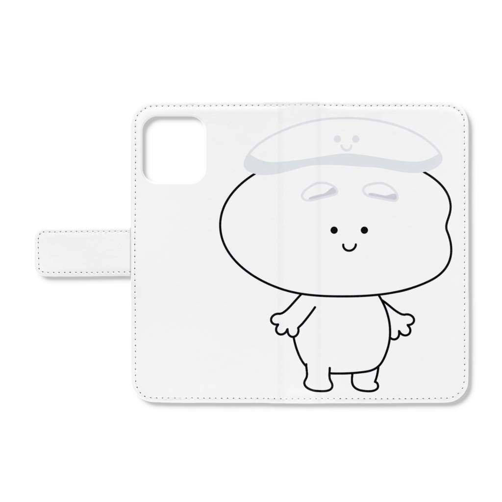 おもちさん手帳型iPhoneケース001 - iPhone12 / 12 Pro - ストラップ穴 なし
