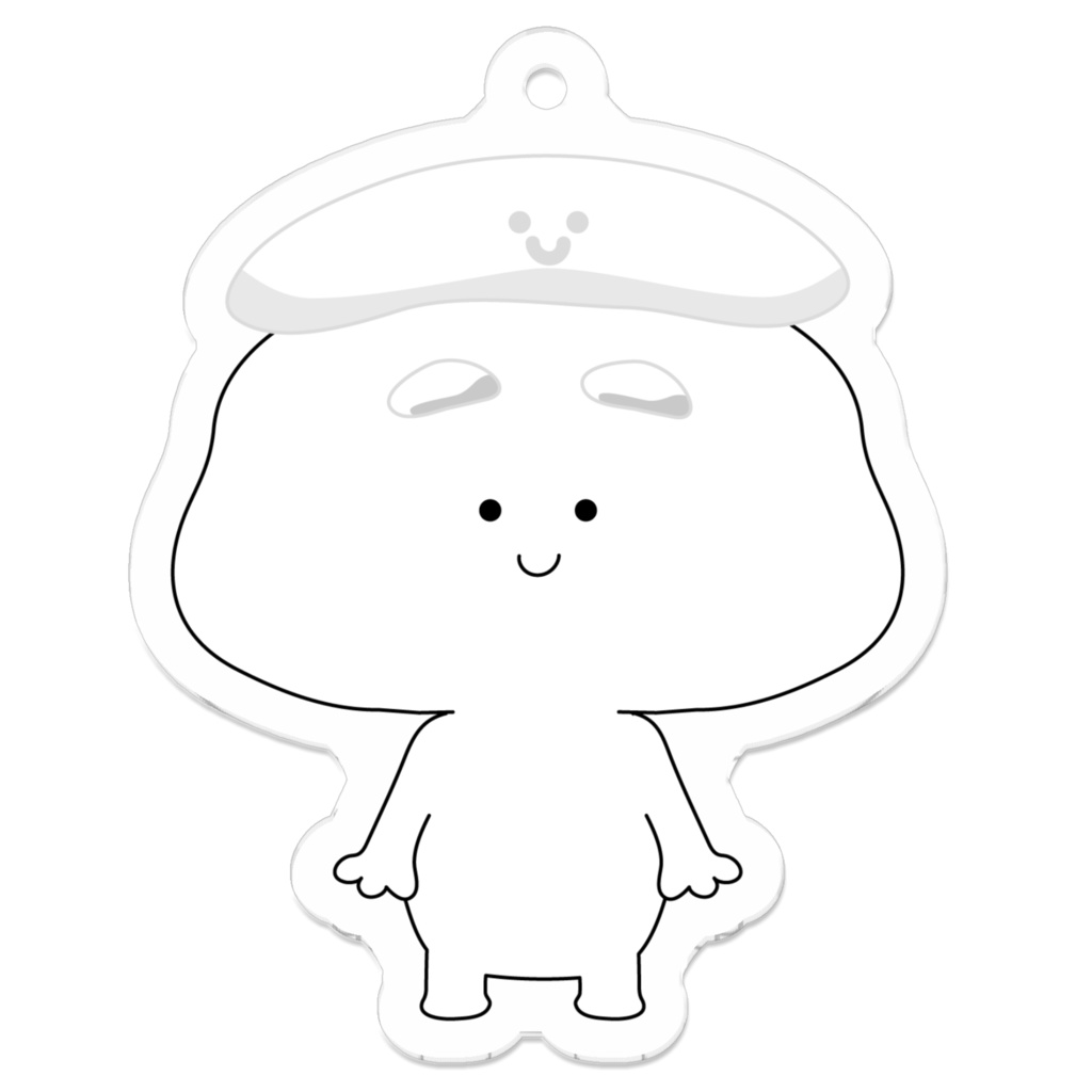おもちさん正面アクリルキーホルダー001 50 x 50 (mm)