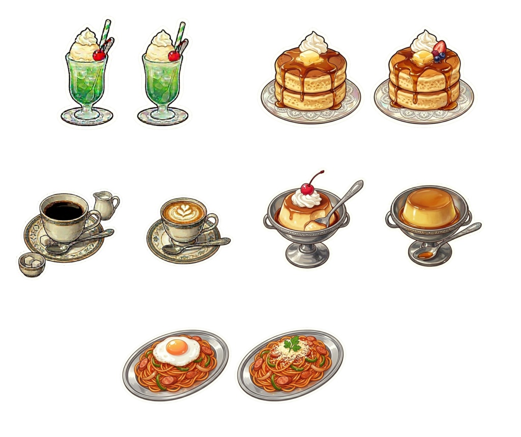 喫茶店風デジタルステッカー