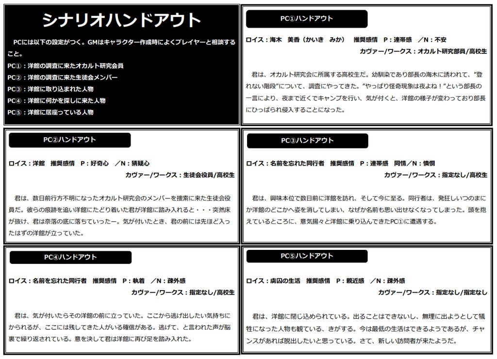 TRPGシナリオ DX3rd 「廻るStairsCase」