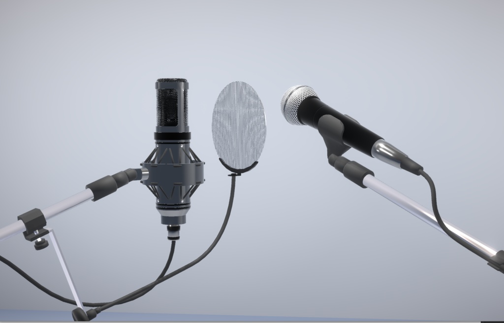 3Dモデル「マイクセット(コンデンサー&ダイナミック)」