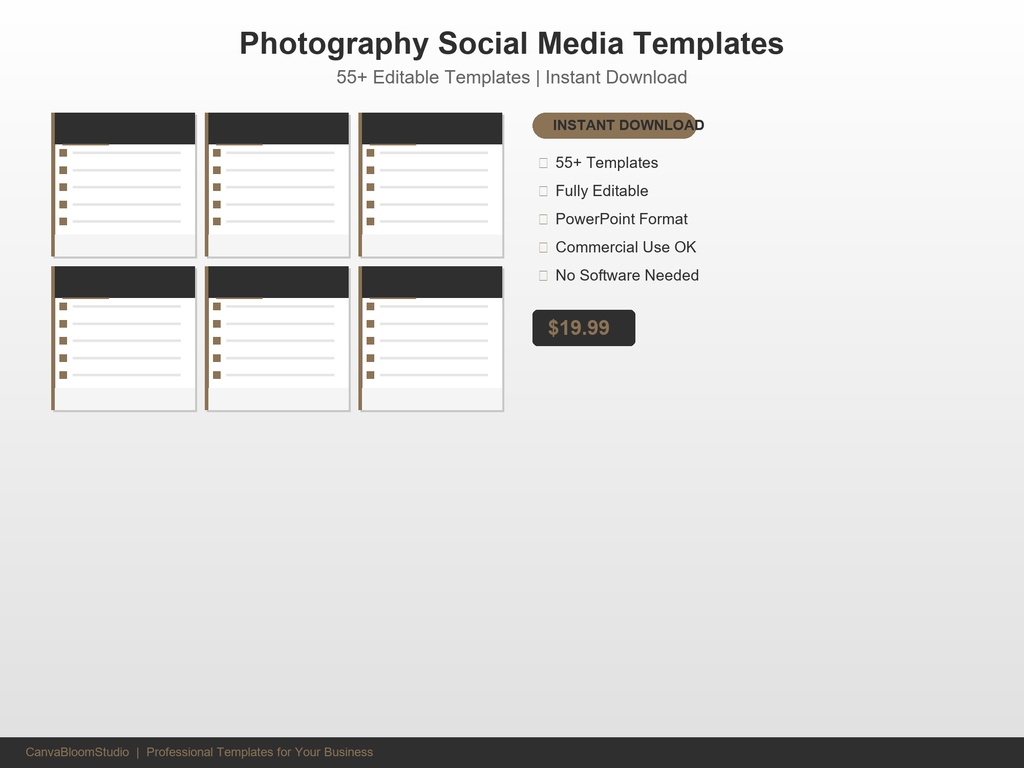 [フォトグラファー向け] SNS投稿テンプレート 55枚+ | PowerPoint編集可能