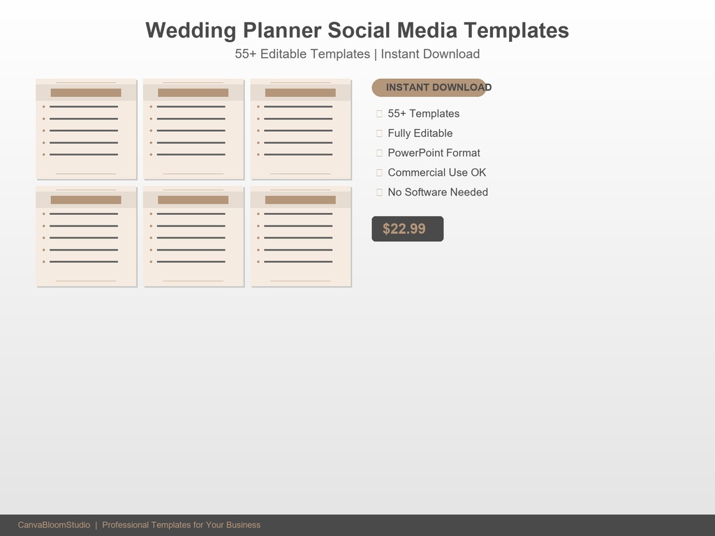 [ウェディングプランナー向け] SNS投稿テンプレート 55枚+ | PowerPoint編集可能