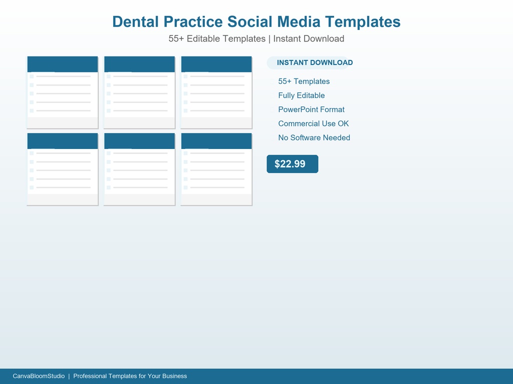 [歯科医院向け] SNS投稿テンプレート 55枚+ | PowerPoint編集可能
